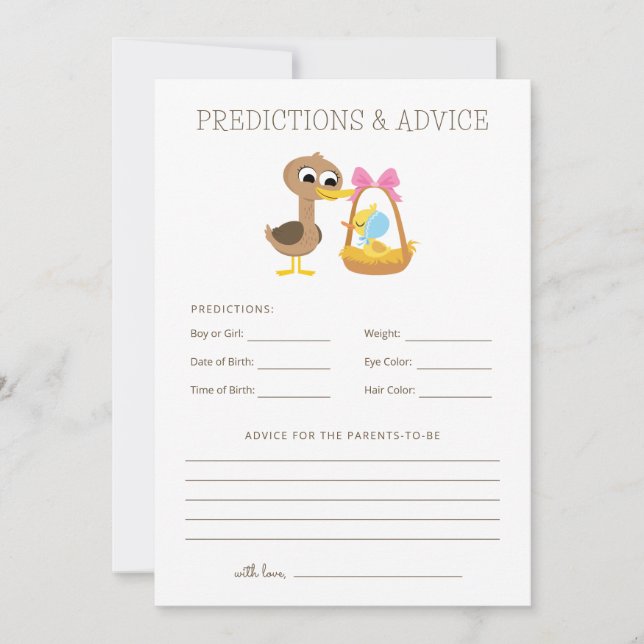 Convite 5 Patos Pequenos | Chá de fraldas de Previsões e C (Frente)