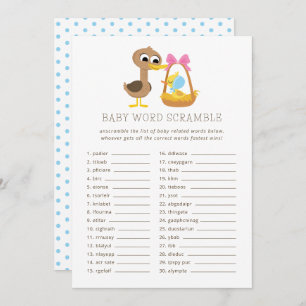Convite 5 Patos Pequenos Trivia Bebê   Word Scramble