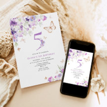 5 Purple Lilac Butterflies Aniversário