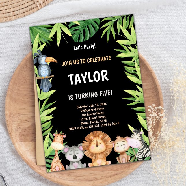 Convite 5 Wild One Birthday Invtions (5th Wild One Birthday Invitations)