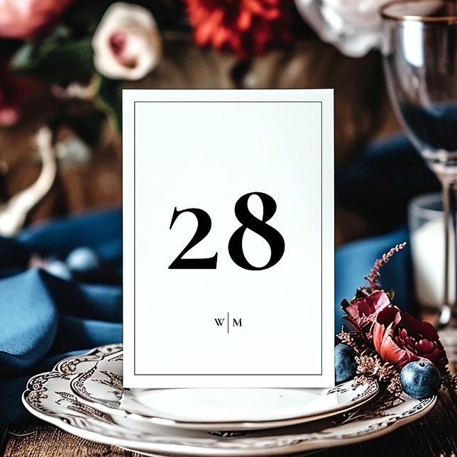 Convite 5 x 7 Números de Tabelas Brancas de Quadro Preto (Criador carregado)