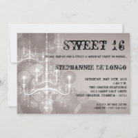 5 x 7 Silver Chandelier Sweet 16 Aniversário