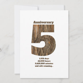Convite 5 Year Anniversary - Wood Anniversary Milestone
