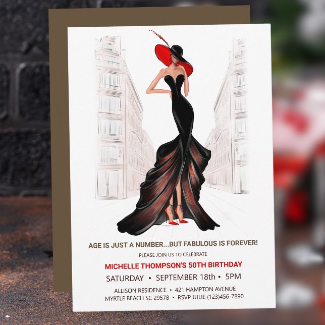 Convite 5O E FABULOSO Aniversário DAS MULHERES ELEGANTES (Criador carregado)