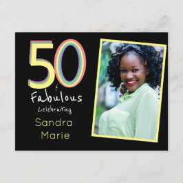 Convite 5O e Fabuloso Aniversário do Arco-Íris Amarelo Ama