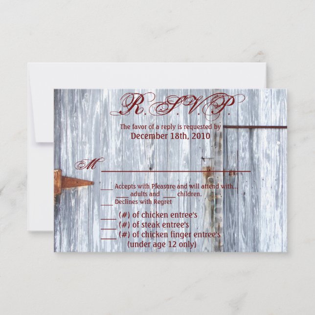 Convite 5x3.5 R.S.V.P. Placa XMAS Lava branca Lava branca  (Frente)