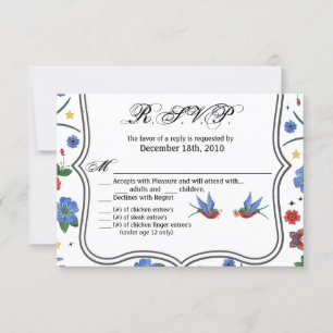 Convite 5x3,5 R.S.V.P. Poupança De Pássaro Tradicional D