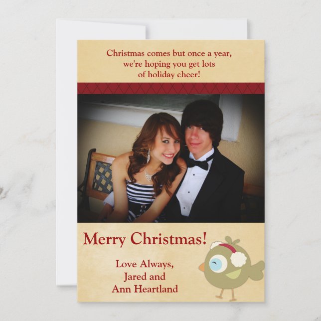 Convite 5x7 Ave de inverno/Convite à apresentação de candi (Frente)