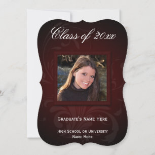 Convite 5x7 Burgundy Elegance Graduation Announcement