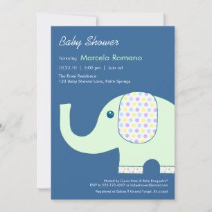 Convite 5x7 Chamadas para bebê elefante