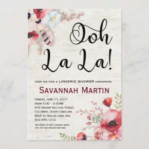 Convite 5x7 do chá da lingerie do vidoeiro de Boho