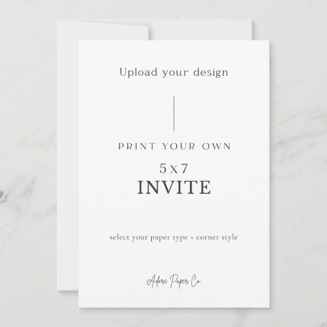 Convite 5x7: Faça o Upload do Seu (Frente)