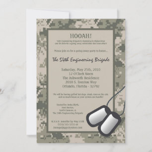 Convite 5x7 que vai afastado impressão da ACU de Camo do