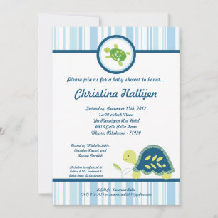 Convite 5x7 Sea Turtle Reef Ocean Baby Shower Invitation
