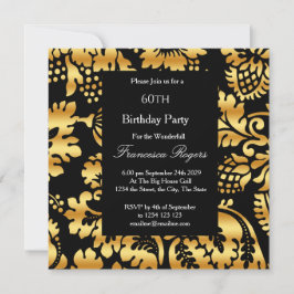 Convite 60ª Bolsa mensageifesta de aniversario elegante Do