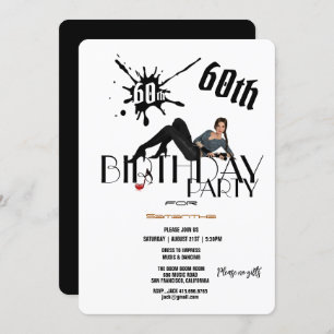 Convite 60ª Festa de aniversário Clássica Única