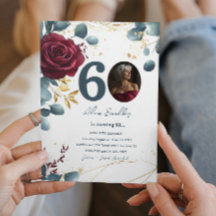 60ª Festa de aniversário e rosas vermelhas e azul