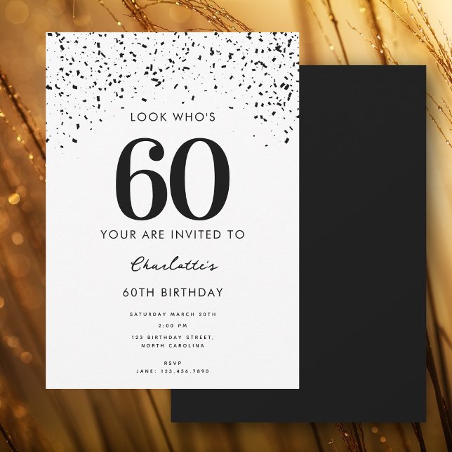 Convite 60ª Festa de aniversário Olha quem é 60 moderno (60th Birthday Party Look Who's 60 Modern Invitation)