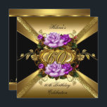 Convite 60ª Festa de aniversário Rosas preto Dourado roxo<br><div class="desc">60ª Festa de aniversário, Rosas, Festa de aniversário Dourada roxa preta. Convite para flores florais, Convites de aniversário de Festa para 15, 16, 18, 21ruas, 20, 30, 40, 50, 60, etc. Este estilo de Design é protegido por copyright © Conteúdo e Designs © 2000-2014 Zizzago™ (Marca registrada) e são licenciadores....</div>