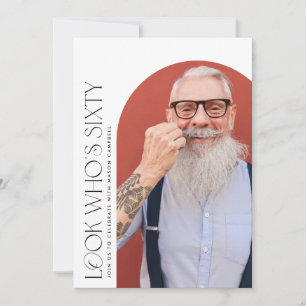 Convite 60ª fotografia de arco simples festa de aniversári