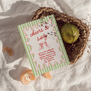 Convite 60ª Mão Desenhada Colorida Estirpes Sessenta Hoje