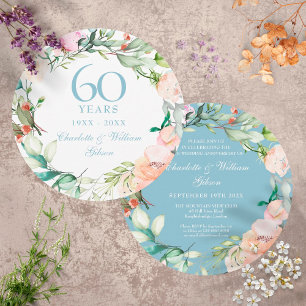 Convite 60ª Rosas de Aniversário do Casamento de Diamante