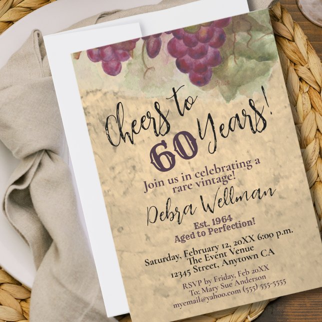 Convite 60º Aniversário Alega 60 anos de rusticidade (Criador carregado)