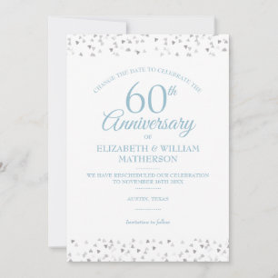 Convite 60º aniversário de casamento Mudar a data Confetti