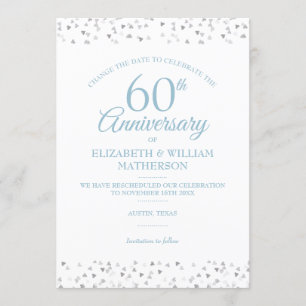 Convite 60º aniversário de casamento Mudar a data Confetti
