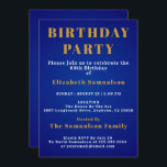 Convite 60º aniversário Definição de normas Azul Aniversár<br><div class="desc">Personalize facilmente o texto deste 60º convite de aniversário usando o modelo fornecido. Parte do intervalo de anos dos padrões de definição.</div>