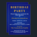 Convite 60º aniversário Definição de normas Azul Aniversár<br><div class="desc">Personalize facilmente o texto deste 60º convite de aniversário usando o modelo fornecido. Parte do intervalo de anos dos padrões de definição.</div>