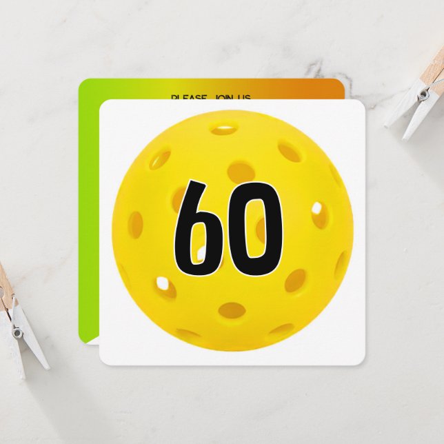 Convite 60º aniversário do Festa de Pickleball (Frente/Verso In Situ)