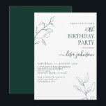Convite 60º aniversário do Moderno Emerald Green<br><div class="desc">Não é a sua típica comemoração de 60 anos! Imaginem seus hóspedes com este convite de 60 anos de botânica do roteiro verde-esmeralda moderno. A incrível arte da linha é delicada e intrincada, a combinação perfeita de na moda, mas elegante, que garantirá que seu dia especial se sobressaia do resto....</div>