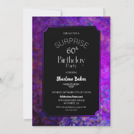 Convite 60º aniversário do Partido Surpresa Púrpura e Negr
