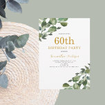 Convite 60º aniversário do roteiro Dourado Eucalyptus<br><div class="desc">60 anos de eucalipto - convite para script de ouro. Fácil de mudar o texto.</div>