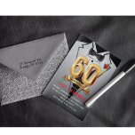 Convite 60º Aniversário do Tuxedo<br><div class="desc">Convite branco Tux White Tuxedo,  convite de aniversário Tuxedo,  convite de empate preto,  segredo,  espia,  elegante,  homens,  arco,  terno,  agente,  60º aniversário</div>