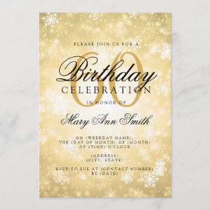 Convite 60º aniversário Dourado Wonderland