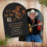 Convite 60º aniversário Foto Rustic Cowboy Hat Boots<br><div class="desc">60º Aniversário Foto Rustic Cowboy Hat and Leather Boots Invitationapresenta um par de botas de cowboy de couro com chapéu e a sua 60ª informação personalizada sobre o convite de aniversário abaixo. Adicione sua foto favorita ao contrário. Criado pelo Evco Studio www.zazzle.com/store/evcostudio</div>