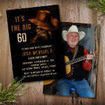 Convite 60º aniversário Foto Rustic Cowboy Hat Boots<br><div class="desc">60º Aniversário Foto Rustic Cowboy Country Western Hat Boots Convite para Download Instantível Digital Instantâneo Apresenta um par de botas de cowboy de couro com chapéu e as suas 60º informações personalizadas do convite de aniversário abaixo. Adicione sua foto favorita ao contrário. Projetado pelo Evco Studio www.zazzle.com/store/evcostudio</div>