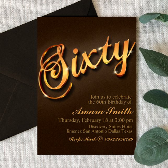 Convite 60º aniversário para a Mulher (Criador carregado)