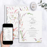 Convite 60º Aniversário Trendy Elegant Wildflower Floral<br><div class="desc">Celebre um aniversário de 60 anos em estilo com este maravilhoso 60º Aniversário Trendy Elegante Wildflower Invitation! Com uma elegante estrutura de lindas flores silvestres de aquarela, cria o cenário perfeito para honrar esta ocasião especial. Além disso, você pode personalizar o convite com detalhes pessoais escritos na caligrafia moderna com...</div>