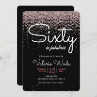 60º é uma brilhante Festa de aniversário rosa