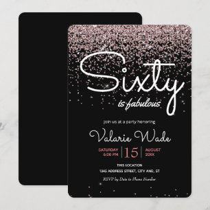 Convite 60º é uma brilhante Festa de aniversário rosa