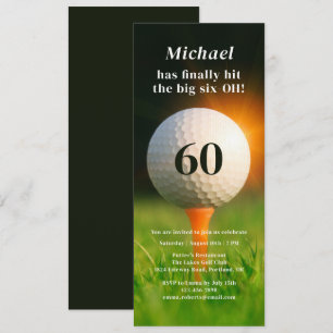 Convite 60º Golfe Adulto Moderno da Festa de aniversário S
