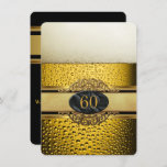 Convite 60º Mans Cerveja Dourada Festa de aniversário<br><div class="desc">60 60ª Festa de aniversário. Elegante significa Beer Ale Black Dourado Festa de aniversário Negra Homens Dourada Aniversário Negro Significa 21ruas,  30 60º 50º e 40º Convites de aniversário de todas as idades Homem.</div>