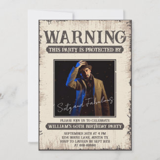 Convite 60º Retrô Divertido Sessenta e Fabuloso Aniversári