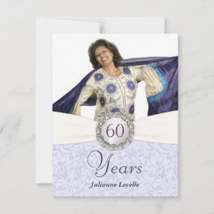 Convite 60. º Aniversário - Antiquado Damasco