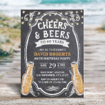 Convite 60.º Aniversário "Cheers & Beers Rustic Chalkboard<br><div class="desc">Vossa Excelência e Beers Rustic Chalkboard 60º Convites de Aniversário.</div>