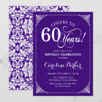 60.º aniversário - Damasco branco roxo
