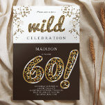 Convite 60.º Aniversário do Balão Leopard Foil<br><div class="desc">Leopard Foil Balloon Script Modern Birthday design. Os produtos correspondentes podem ser encontrados na coleção de Aniversários Adultos do Leopard Foil Balloon.</div>